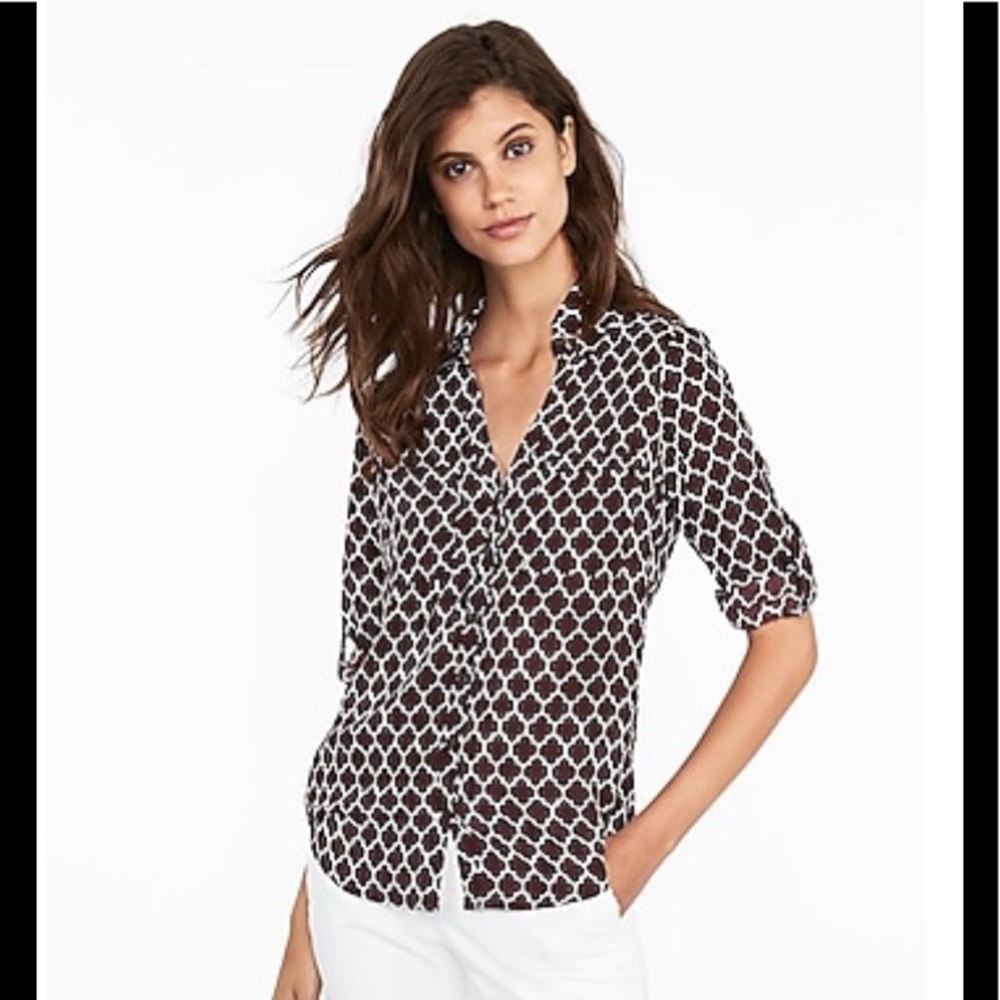 Express Slim Fit Quarterfoil Portofino Shirt